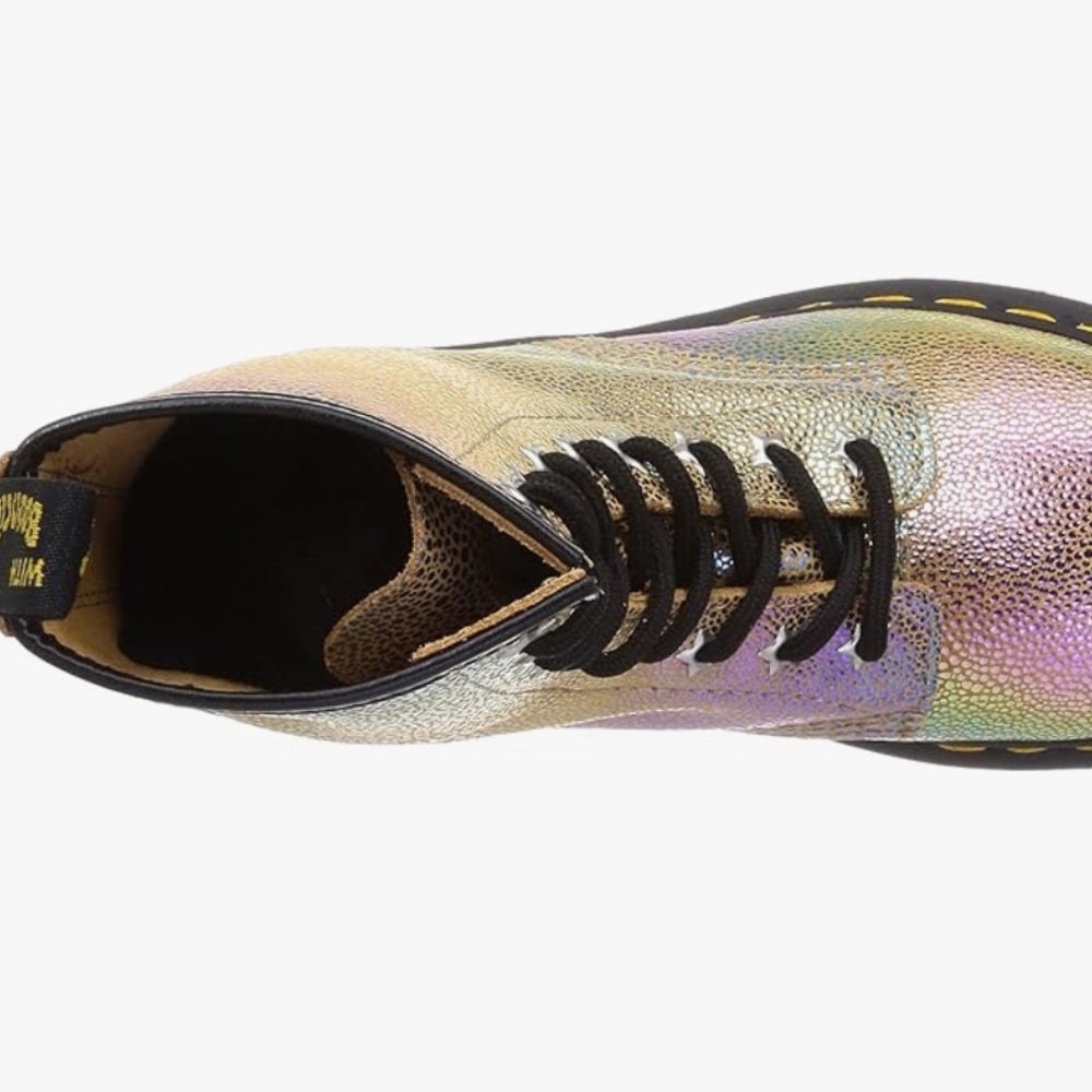 Dr. Martens 1460 Sand Rainbow Ray‎ Leather Lace Up Combat Boots Women’s 6 NEW - Picture 10 of 12